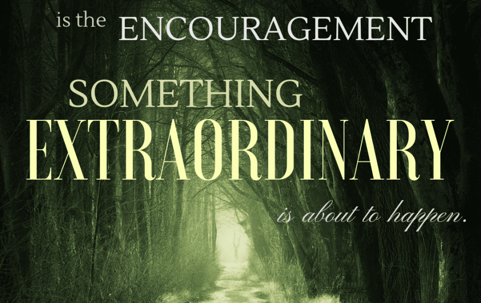 Fear is the encouragement something extraordinary is about to happen
